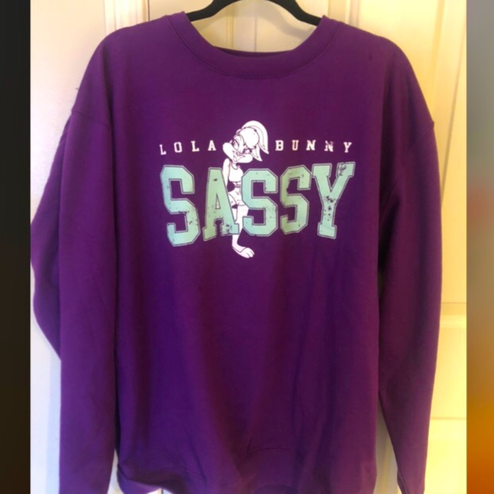 Plus size purple crew neck